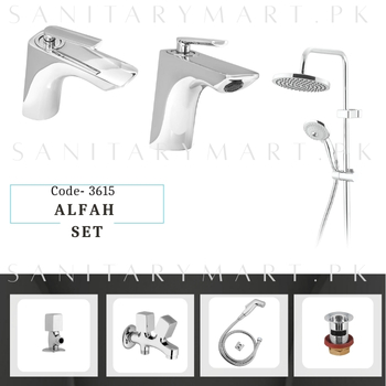 Idrees Sanitary Complete Bath Set ALFAH SET Code 3615