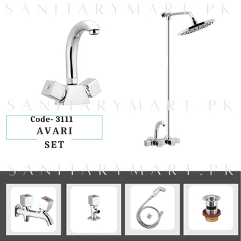 Idrees Sanitary Complete Bath Set AVARI SET 4-KNOBS Code 3111