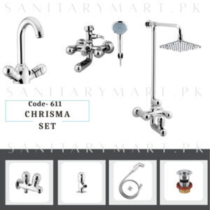 Idrees Sanitary Complete Bath Set CHRISMA SET 4-KNOBS Code 611