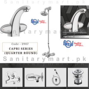 Faisal Sanitary Fittings Complete Capri Series (Quarter Round) Bath Set code 3907