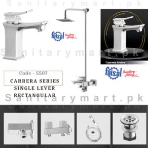 Faisal Sanitary Complete Carrera Series (Single Lever Rectangular) Set code 5507
