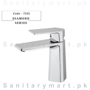 Faisal Sanitary Fittings – Diamond Single Lever Basin Mixer Code 7101