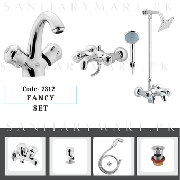 Idrees Sanitary Complete Bath Set FANCY SET 2-KNOBS Code 2312