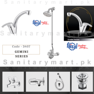 Faisal Sanitary Fittings Complete Gemini Series Single Lever Set code 3407