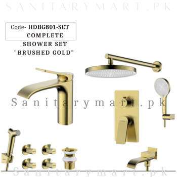 Porta Concealed Complete Bath BRUSHED GOLD SET Code HDBG801-SET