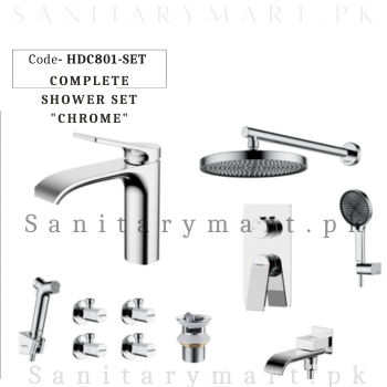 Porta Concealed Complete Bath CHROME SET Code HDC801-SET