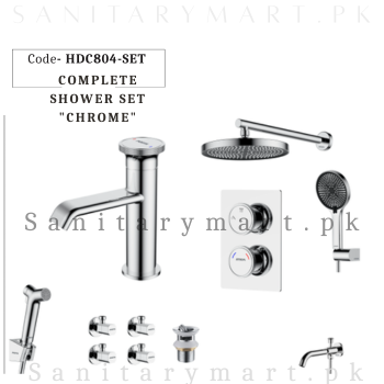 Porta Concealed Complete Bath CHROME SET Code HDC804-SET