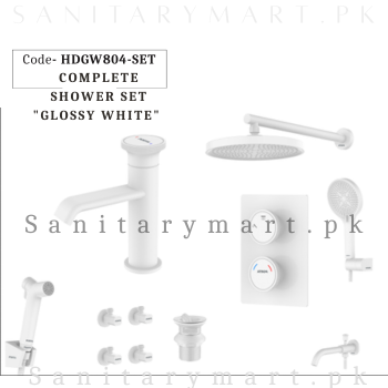 Porta Concealed Complete Bath GLOSSY WHITE SET Code HDGW804-SET