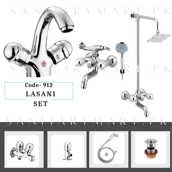 Idrees Sanitary Complete Bath Set LASANI SET 2-KNOBS Code 912