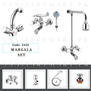 Idrees Sanitary Complete Bath Set MARGALA SET 2-KNOBS Code 1412