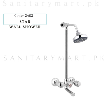 Idrees Sanitary WALL SHOWER 2 KNOBS STAR SET Code 3403
