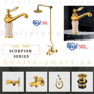 Faisal Sanitary Complete Bath Set Scorpion Series (Single Lever) code 9007 Complete 8 Pieces