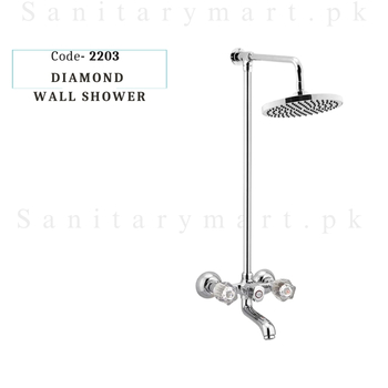 Idrees Sanitary WALL SHOWER 2 KNOBS DIAMOND SET Code 2203