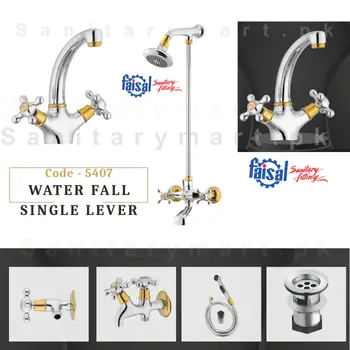 Complete Single Lever Aqua Bathroom Shower Set S-6021-6023 Sonex Sanitary Fittings