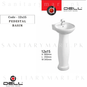 DELL 12×15 Pedestal BASIN Code dellpb12x15 Dell Sanitary ware