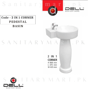DELL 2 IN 1 CORNER Pedestal BASIN Code dellpb2in1corner Dell Sanitary ware