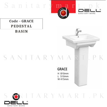 DELL GRACE Pedestal BASIN Code dellpbgrace Dell Sanitary ware