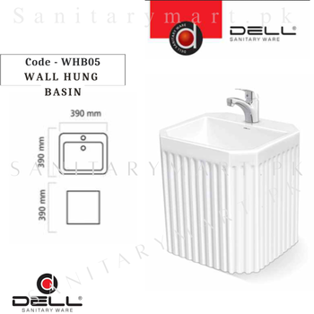 DELL WHB05 WALL HUNG BASIN Code dellwallhungwhb05 Dell Sanitary ware