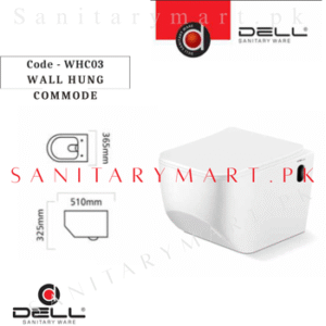 DELL WHC03 RIMLESS WALL HUNG COMMODE Code dellwallhungwhc03 Dell Sanitary ware