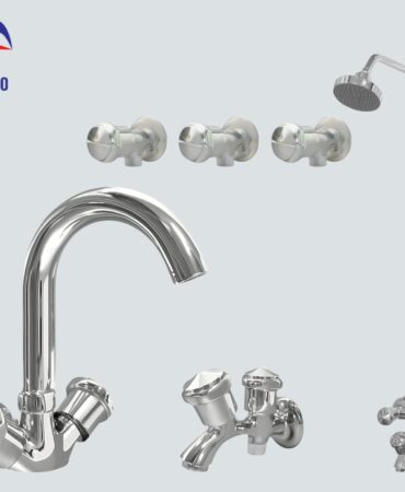 Meelano Diamond 4 knob Complete Bath Set Sanitary Mart