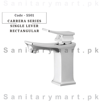 Faisal Sanitary Carrera Series Basin Mixer (Single Lever Rectangular) Code 5501
