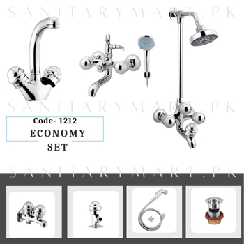 Idrees Sanitary Complete Bath Set ECONOMY SET 2-KNOBS Code 1212