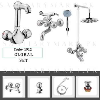 Idrees Sanitary Complete Bath Set GLOBAL SET 2-KNOBS Code 1912