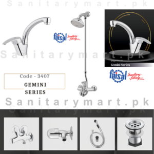 Faisal Sanitary Fittings Complete Gemini Series Single Lever Set code 3407