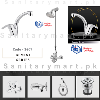 Faisal Sanitary Fittings Complete Gemini Series Single Lever Set code 3407