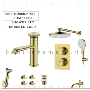 Porta Concealed Complete Bath BRUSHED GOLD SET Code HDBG804-SET