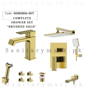 Porta Concealed Complete Bath BRUSHED GOLD SET Code HDBG806-SET