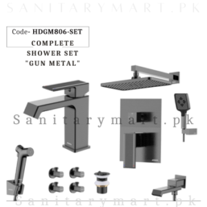 Porta Concealed Complete Bath BRUSHED BLACK SET Code HDGM806-SET