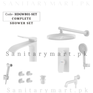 Porta Concealed Complete Bath GLOSSY WHITE SET Code HDGW801-SET