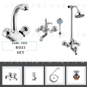 Idrees Sanitary Complete Bath Set ROZI SET 4-KNOBS Code 1111
