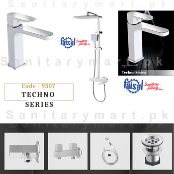 Complete Techno Series Single Lever Bath Set code 9307 Complete 8 Pieces