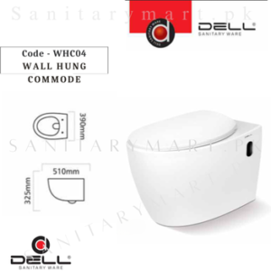 DELL WHC04 RIMLESS WALL HUNG COMMODE Code dellwallhungwhc04 Dell Sanitary ware